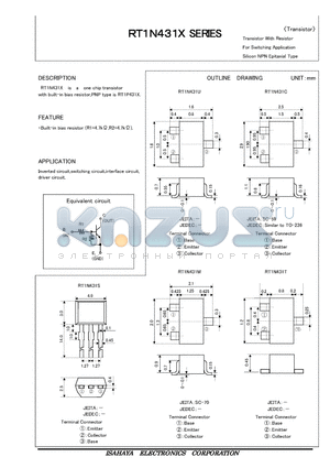 RT1N431C datasheet - TRANSISTOR WITH RESISTOR FOR SWITCHING APPLICATION SILICON NPN EPITAXIAL TYPE