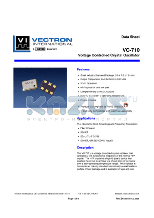 VC-710_06 datasheet - Voltage Controlled Crystal Oscillator