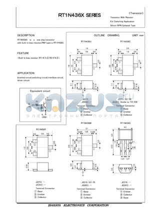 RT1N436T datasheet - Transistor With Resistor For Switching Application Silicon NPN Epitaxial Type