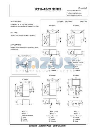 RT1N436X datasheet - Transistor With Resistor For Switching Application Silicon NPN Epitaxial Type