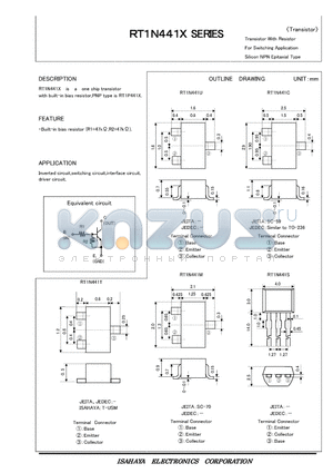 RT1N441X datasheet - Transistor With Resistor For Switching Application Silicon NPN Epitaxial Type