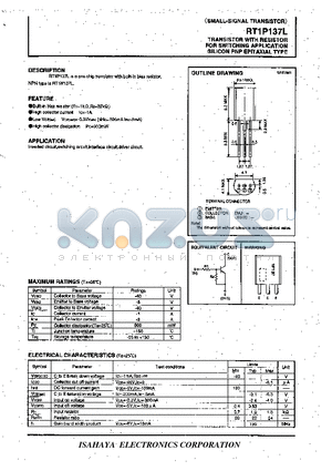 RT1P137L datasheet - TRANSISTOR WITH RESISTOR FOR SWITCHING APPLICATION SILICON PNP EPITAXIAL TYPE