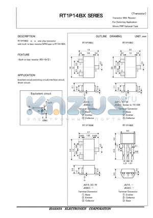 RT1P14BU datasheet - Transistor With Resistor For Switching Application Silicon NPN Epitaxial Type