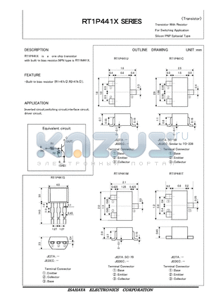 RT1P441C datasheet - TRANSISTER WITH RESISTOR FOR SWITCHING APPLICATION SILICON PNP EPITAXIAL TYPE