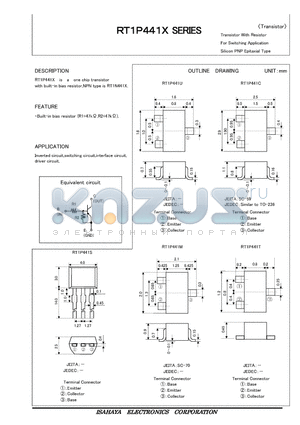 RT1P441M datasheet - TRANSISTER WITH RESISTOR FOR SWITCHING APPLICATION SILICON PNP EPITAXIAL TYPE