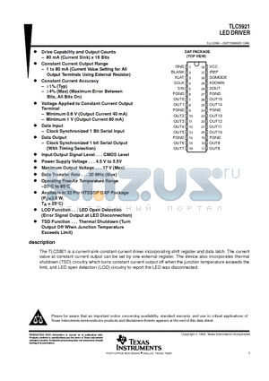 TLC5921DAP datasheet - LED DRIVER