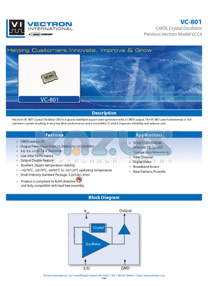 VC-801-EAW-KAAN datasheet - CMOS Crystal Oscillator