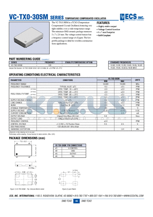 VC-TX0-30SM datasheet - TEMPERATURE COMPENSATED OSCILLATOR