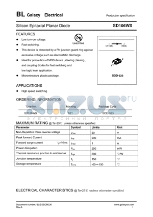 SD106WS datasheet - Silicon Epitaxial Planar Diode