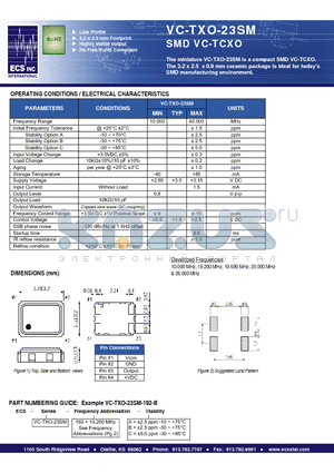 VC-TXO-23SM-192-A datasheet - SMD VC-TCXO