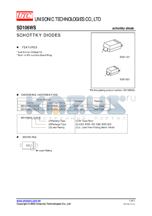 SD106WS-CB2-R datasheet - SCHOTTKY DIODES