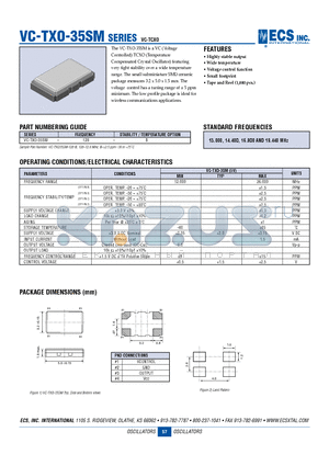 VC-TXO-35SM datasheet - Highly stable output Wide temperature