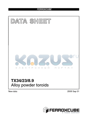 TX34/8.9-H2-A38 datasheet - Alloy powder toroids