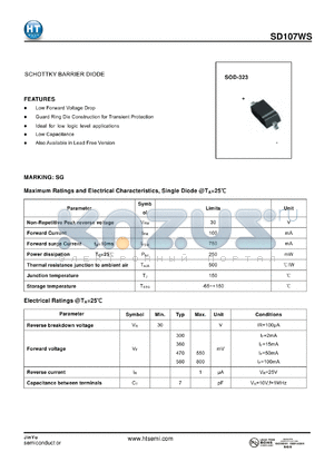 SD107WS datasheet - SCHOTTKY BARRIER DIODE