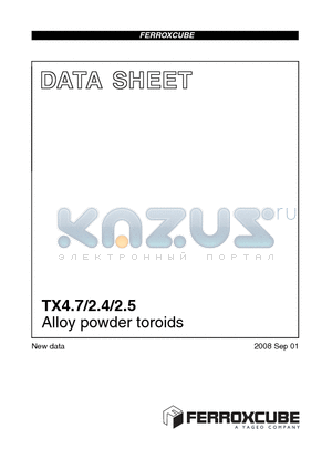 TX4.7/2.4/2.5 datasheet - Alloy powder toroids