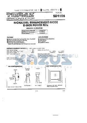 SD1106CHP datasheet - N CHANNEL ENHANCEMENT MODE D MOS POWER FETS