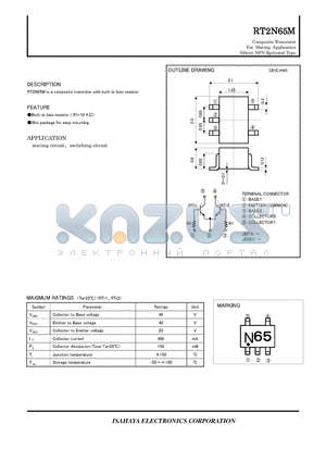 RT2N65M datasheet - Composite Transistor For Muting Application Silicon NPN Epitaxial Type