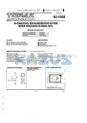 SD1202CHP datasheet - N- CHANNEL ENHANCEMENT - MODE HIGH - VOLTAGE D - MOS FETS