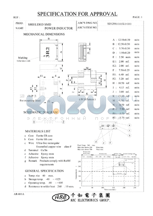 SD12062R3YL datasheet - SHIELDED SMD POWER INDUCTOR