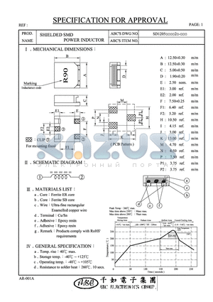 SD12052R0Y2 datasheet - SHIELDED SMD POWER INDUCTOR