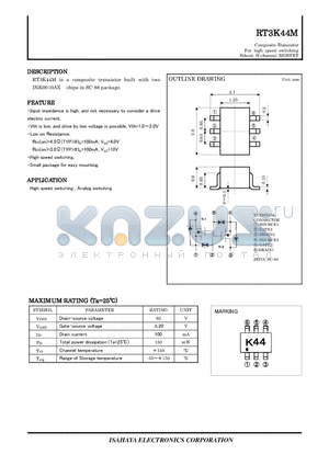 RT3K44M datasheet - Composite Transistor For high speed switching Silicon N-channel MOSFET