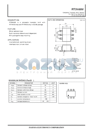 RT3N66M datasheet - Composite Transistor With Resistor