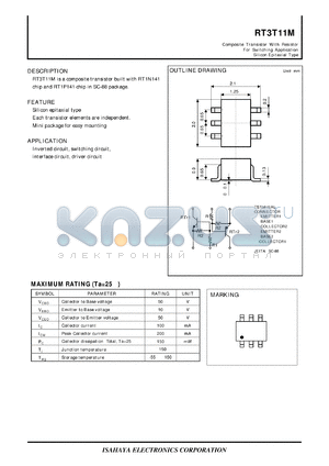 RT3T11M datasheet - Composite Transistor With Resistor