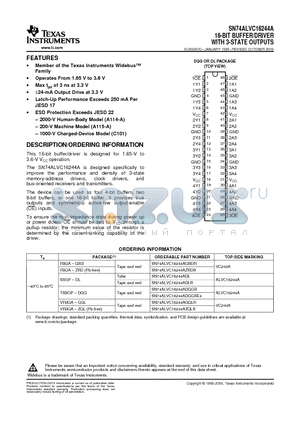 VC244A datasheet - 16-BIT BUFFER/DRIVER WITH 3-STATE OUTPUTS