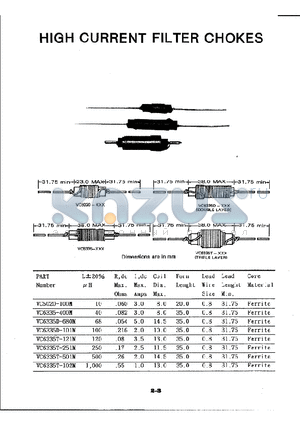 VC5020-100M datasheet - HIGH CURRENT FILTER CHOKES