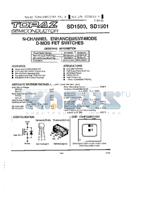 SD1500BD datasheet - N-CHANNEL ENHANCEMENT-MODE D-MOS POWER FETS SWITCHES