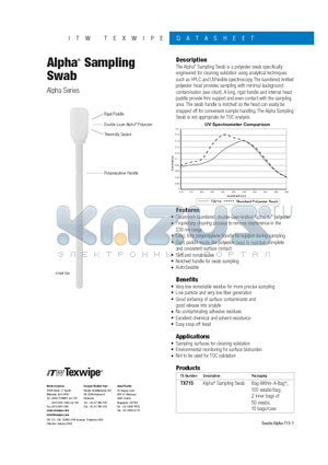 TX715 datasheet - Alpha Sampling Swab