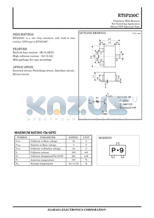 RT5P230C datasheet - Transistor With Resistor