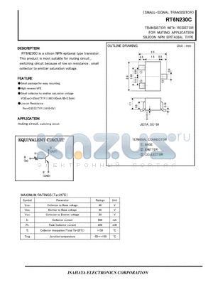 RT6N230C datasheet - TRANSISTOR WITH RESISTOR  FOR MUTING APPLICATION SILICON NPN EPITAXIAL TYPE