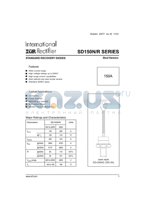 SD150R datasheet - STANDARD RECOVERY DIODES