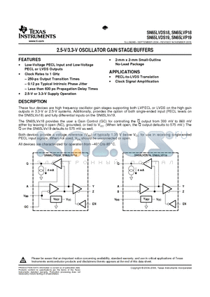 SN65LVDS18DRFT datasheet - 2.5-V/3.3-V OSCILLATOR GAIN STAGE/BUFFERS