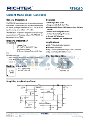 RT8525D datasheet - Current Mode Boost Controller