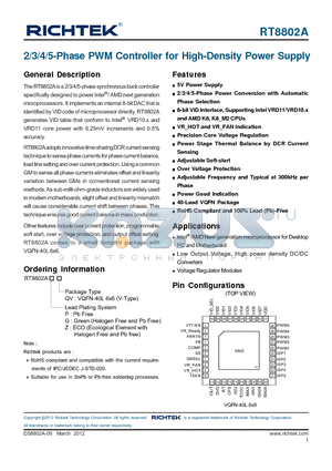 RT8802A_12 datasheet - 2/3/4/5-Phase PWM Controller for High-Density Power Supply