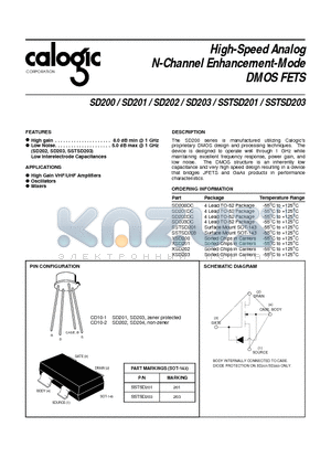 SD200 datasheet - High-Speed Analog N-Channel Enhancement-Mode DMOS FETS