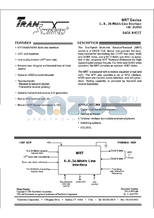 TXC-02050-AIPL datasheet - MRT Device 6-,8-,34-Mbit Line Interface TXC-0250