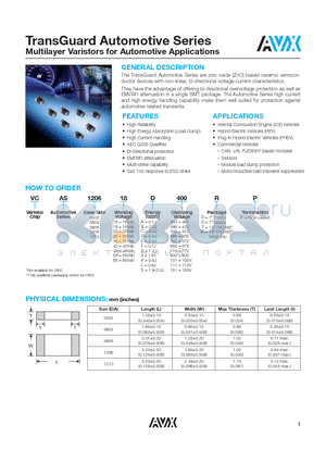 VCAS120618D400 datasheet - TransGuard Automotive Series