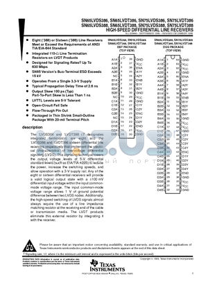 SN65LVDS386 datasheet - HIGH-SPEED DIFFERENTIAL LINE RECEIVERS