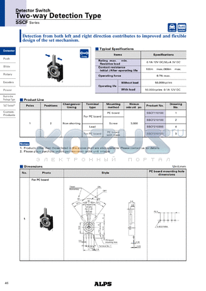 SSCF datasheet - Two-way Detection Type