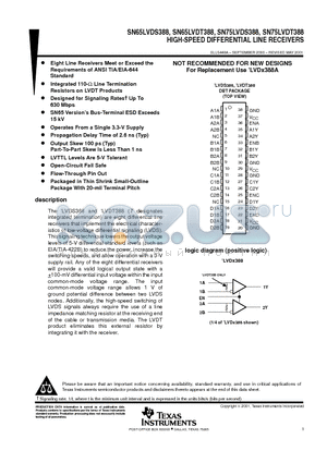 SN65LVDS388 datasheet - HIGH-SPEED DIFFERENTIAL LINE RECEIVERS