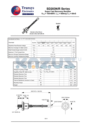 SD203N10S10 datasheet - Super Fast Recovery Rectifier