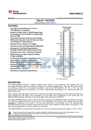 SN65LVDS86A-Q1 datasheet - FlatLink RECEIVER