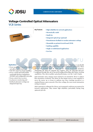 VCB01NC2 datasheet - Voltage-Controlled Optical Attenuators