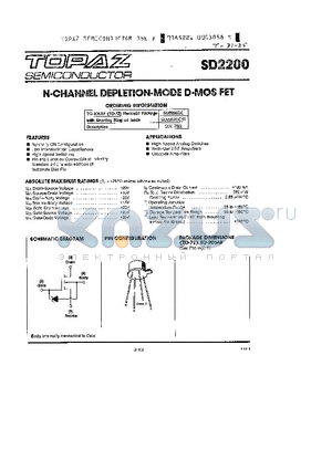 SD2200DE datasheet - N-CHANNEL DEPLETION-MODE D-MOS FET