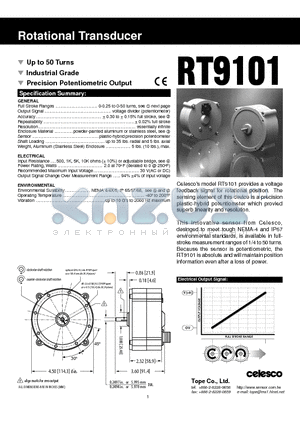 RT9101 datasheet - Rotational Transducer