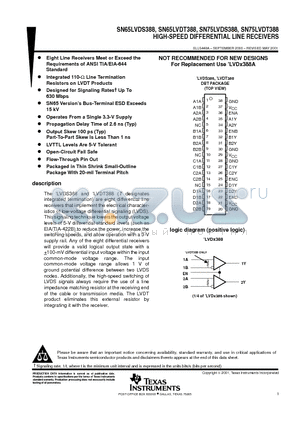 SN65LVDT388DBTR datasheet - HIGH-SPEED DIFFERENTIAL LINE RECEIVERS