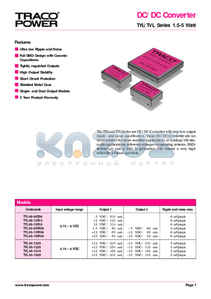 TYL05-05S30 datasheet - DC/DC Converter